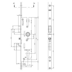 Serrure à encastrer 5 points 2285 mm GU FERCOMATIC SH/R - FERCO