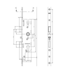 Serrure à encastrer 5 points 2150 mm GU FERCOMATIC SH/R - FERCO