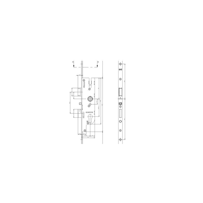 Serrure à encastrer 5 points 2150 mm GU FERCOMATIC SH/R - FERCO