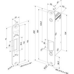 Gâche électrique à encastrer à rupture de courant 24/48V 351 M80 NFS - EFF EFF
