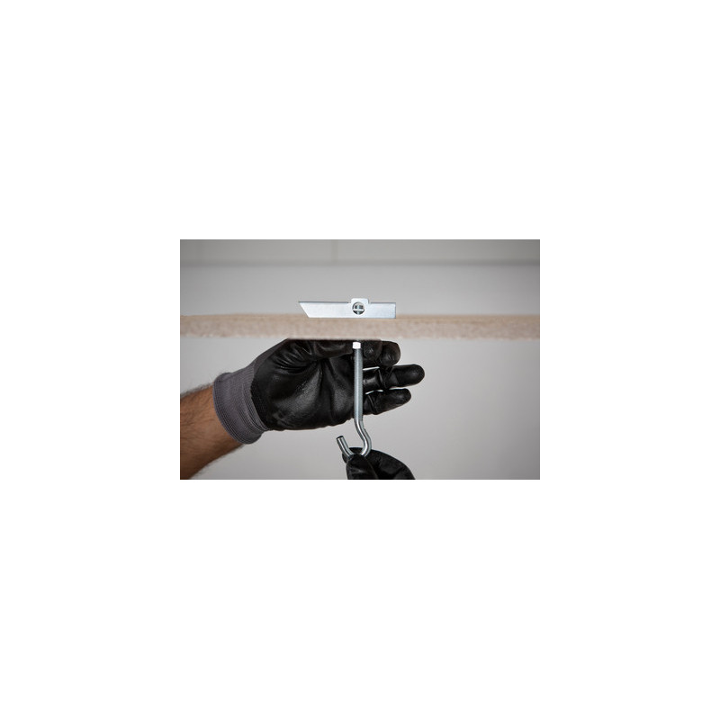 Segment basculant à tige filetée pour fixation dans faux plafond - index