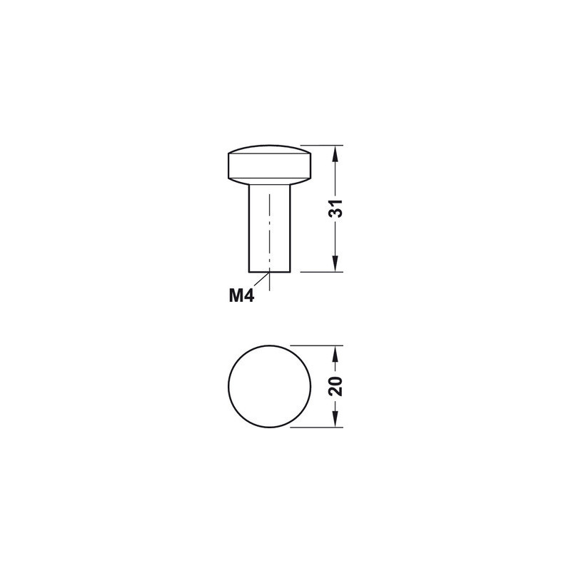 Bouton de meuble nickelé brossé H1340 - HAFELE