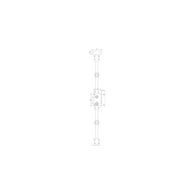 Serrure applique 3 points verticale à tirage à profil rond KESO 8000 OMEGA - JPM