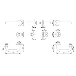 Ensemble inox sur rosace PARIS - HOPPE