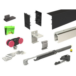 Système coulissant pour porte aluminium noir SAF - MANTION