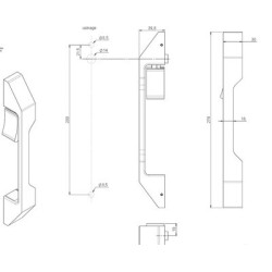 Poignée manoeuvrante déportée pour coulissant aluminium SEZAM DS8708 - CROISEE DS