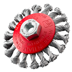 Brosse conique abrasive torsadé diamètre 95 mm - ABRASIFS TECHNIQUES INDUSTRIELS