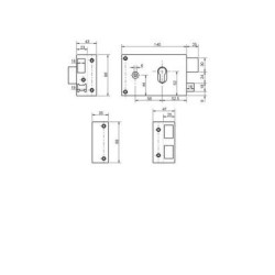 Serrure applique monopoint de grille horizontale à fouillot profil européen 9762 - METALUX
