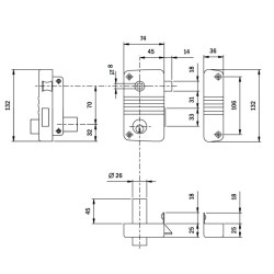 Serrure applique monopoint verticale à fouillot CITY sur numéro KCF001921 - ISEO