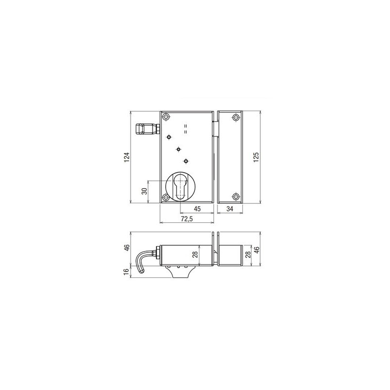 Serrure applique monopoint verticale à tirage profil européen - DEVISMES