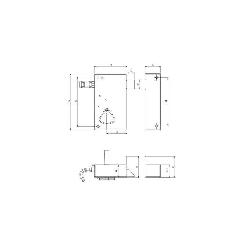 Serrure applique monopoint verticale à tirage clé 4 gorges - DEVISMES