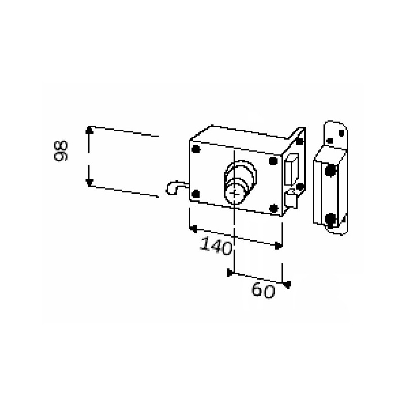 Serrure applique 3 points horizontale à tirage SUPERSURETE sans billes - BRICARD