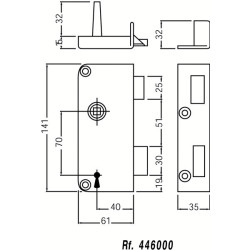 Serrure applique monopoint verticale à fouillot extra plate pêne dormant demi-tour - JPM