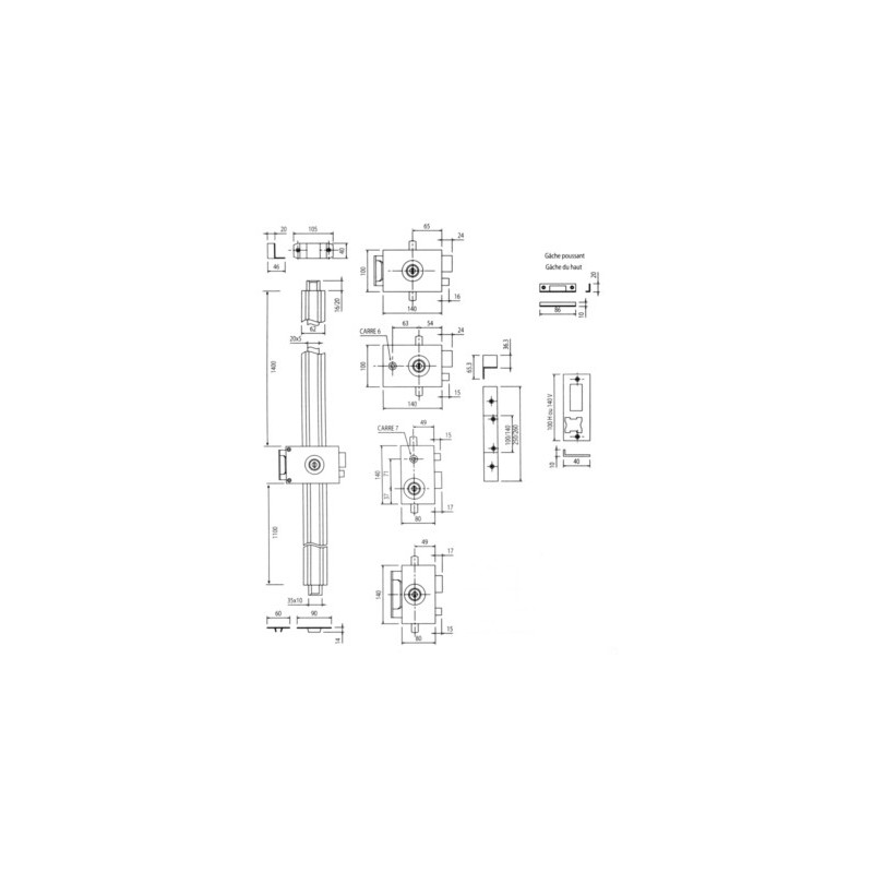 Serrure applique 3 points horizontale à fouillot VAK A2P KLEOPS - PICARD