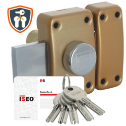 Paire de verrous monopoint à bouton CITY R6 s'entrouvrant - ISEO