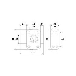 Paire de Verrous monopoint double entrée ARNOV 16 s'entrouvrant - ISEO