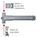 Serrure anti-panique barre 2 ou 3 points à composer PUSH IDEA - ISEO