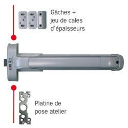 Serrure anti-panique barre 2 ou 3 points à composer PUSH IDEA - ISEO