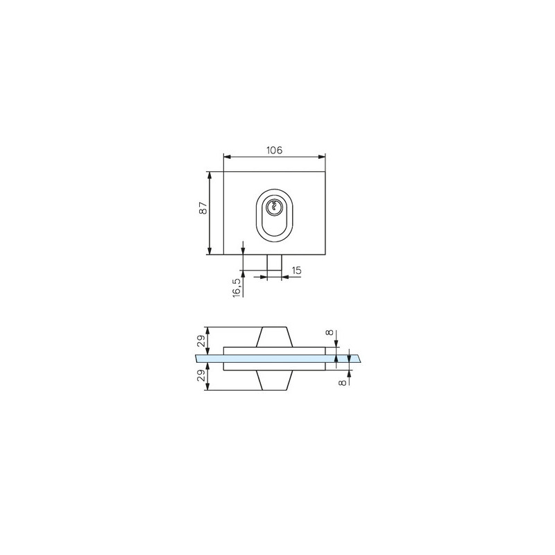 Paire de serrures basses profil rond 1358 s'entrouvrant - STREMLER