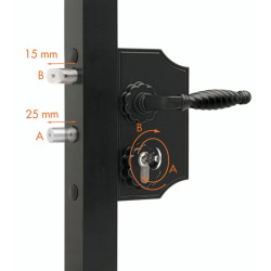 Serrure applique monopoint verticale fouillot profil européen portail battant LAKQ 40 fer - LOCINOX