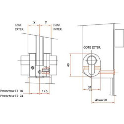 Protecteur pour serrure à encastrer 3 points PMR A2P 5000XL SGN1 - VACHETTE ASSA ABLOY