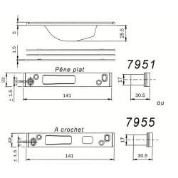 Gâche haut ou bas fermée à double empennage MULTIBLINDO plate - ISEO