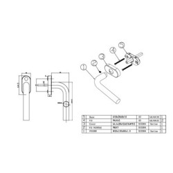 Poignée de fenêtre 1400C forme L inox - FONDERIA MARCHESI