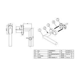 Poignée de fenêtre 1400C forme 90 inox - FONDERIA MARCHESI