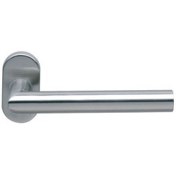 Ensemble sur rosace EST béquille droite angle vif ZG21.7/40 inox - NORMBAU