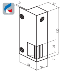 Gâche électrique en applique 12V N.15 - BEUGNOT