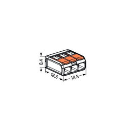 Boîte de 50 bornes de raccordement 3 leviers COMPACT - WAGO