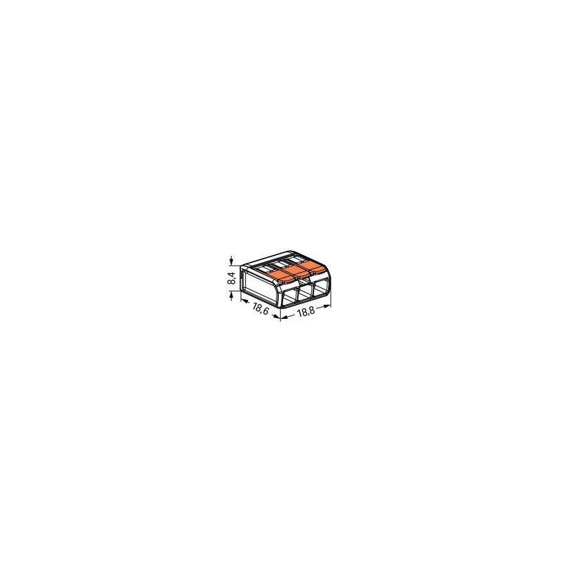 Boîte de 50 bornes de raccordement 3 leviers COMPACT - WAGO