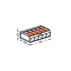 Boîte de 25 bornes de raccordement 5 leviers COMPACT - WAGO