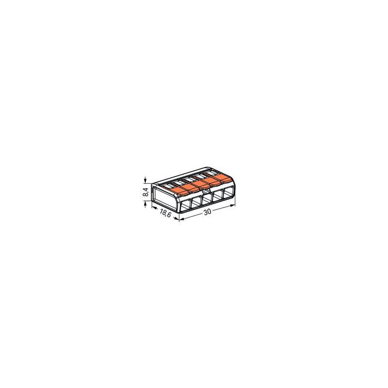Boîte de 25 bornes de raccordement 5 leviers COMPACT - WAGO