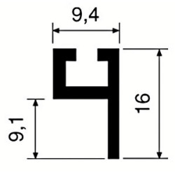 Profil de fixation 4110 non percé pour joint anti-pince doigts - VACHETTE