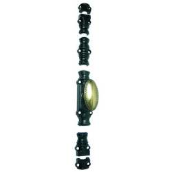 Crémone fonte à bouton laiton ciselé rustique RY59/01 noire - TORBEL