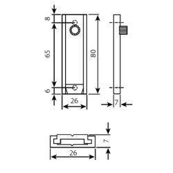 Verrou aluminium plat 450 argent - ARLU