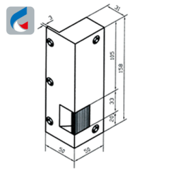 Gâche électrique en applique à contact stationnaire 12V N.7 - BEUGNOT