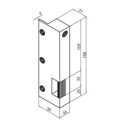 Gâche électrique en applique à contact stationnaire 12V N.12 - BEUGNOT