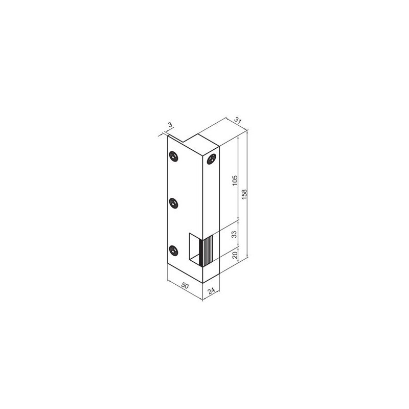Gâche électrique en applique à contact stationnaire 12V N.12 - BEUGNOT