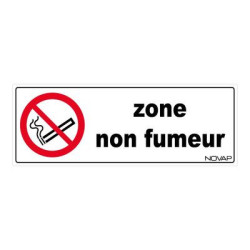 Plaquette signalétique "ZONE NON FUMEUR" - NOVAP