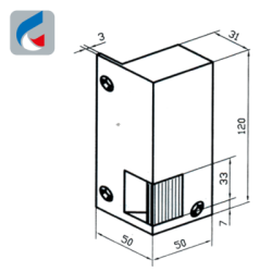 Gâche électrique en applique à contact stationnaire 12V N.15 - BEUGNOT