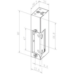 Gâche électrique 12V sans boîtier à rupture 34ATP - EFF EFF