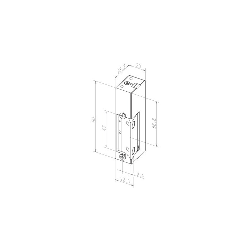 Gâche électrique 12V sans boîtier à rupture 34ATP - EFF EFF