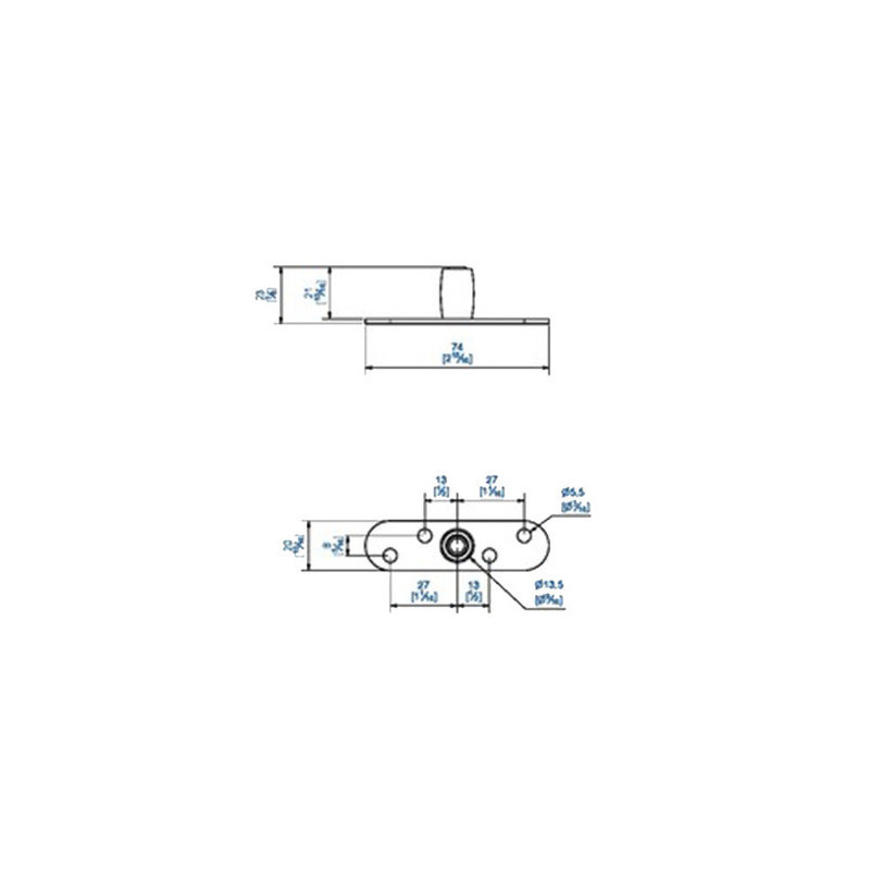 Guide olive sur platine inox à visser pour U 25x17 1102XA2 - MANTION