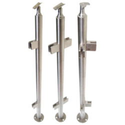 Poteau de milieu 4 pinces à verre inox 304 - CROSO