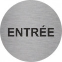 Plaque signalétique ronde diamètre 60 inox "ENTRÉE" - KOUPTOL