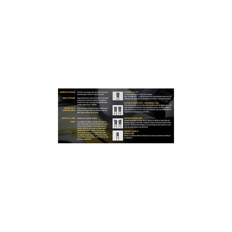 Lame de scie circulaire stationnaire bois/aluminium diamètre 250 mm 80 dents - DEWALT