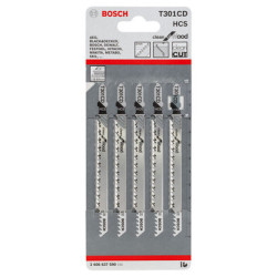 Lot de 5 lames de scie sauteuse bois 91 mm T301CD - BOSCH