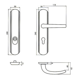 Ensemble sur plaque blindé aveugle clé i EA195 SECUMAX - VACHETTE